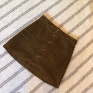 American Apparel Corduroy Button Front Skirt